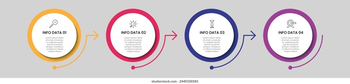 Vector Infographic design business template with icons and 4 options or steps. square design or diagram