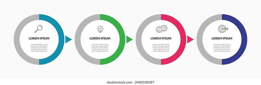 Plantilla de negocios de diseño de infografía vectorial con iconos y 4 opciones o pasos. diseño cuadrado o diagrama