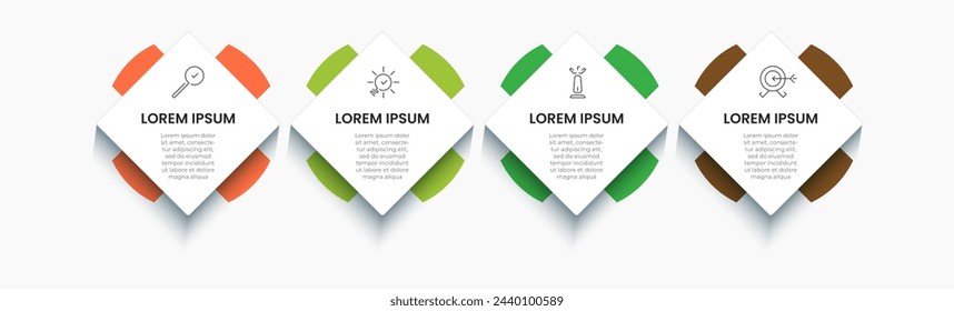 Vector Infographic design business template with icons and 4 options or steps. square design or diagram