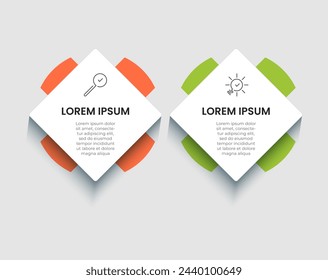 Vector Infographic design business template with icons and 2 options or steps. square design or diagram