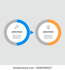 Vector Infographic design business template with icons and 2 options or steps. square design or diagram