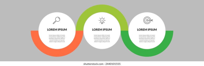 Vektor-Infografik-Design-Geschäftsvorlage mit Symbolen und 3 Optionen oder Schritten. Quadratisches Design oder Diagramm