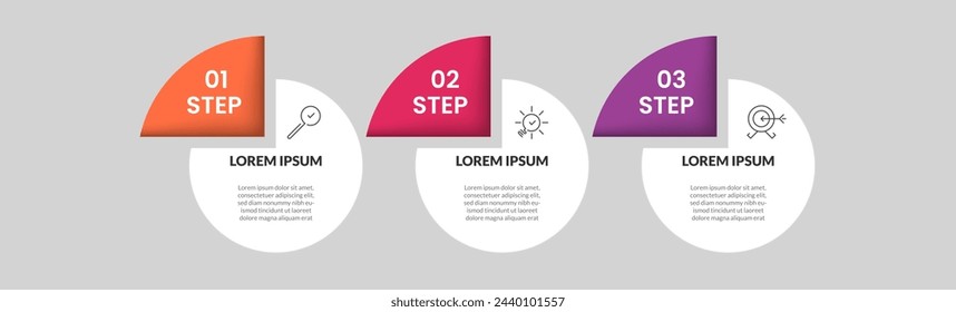 Plantilla de negocios de diseño de infografía vectorial con iconos y 3 opciones o pasos. diseño cuadrado o diagrama
