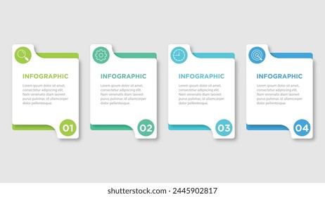 Vektorgrafik Infografik Design Business Vorlage mit Symbolen und 4 Optionen oder Stufen.