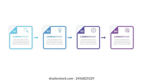 Vector Plantilla de negocios de diseño infográfico con íconos y 4 opciones o pasos.