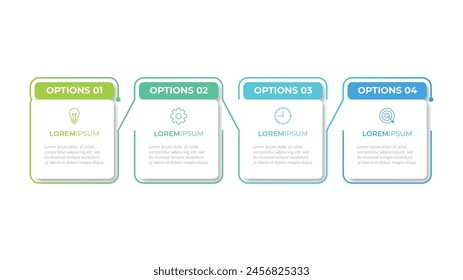 Vector Plantilla de negocios de diseño infográfico con íconos y 4 opciones o pasos.