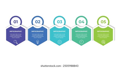 Vector Infographic design business template with icons and 5 options or steps.