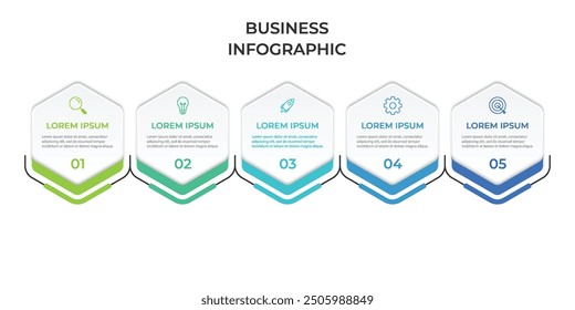 Vector Infographic design business template with icons and 5 options or steps.