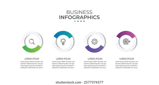 Vector Infographic design business template with icons and 4 options or steps.