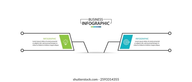 Vector Infographic design business template with icons and 2 options or steps.