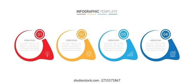 Vector Plantilla de negocios de diseño infográfico con iconos y 4 opciones o pasos. Puede ser utilizado para el diagrama de proceso, presentaciones, diseño de flujo de trabajo, Anuncio, diagrama de flujo, gráfico de información