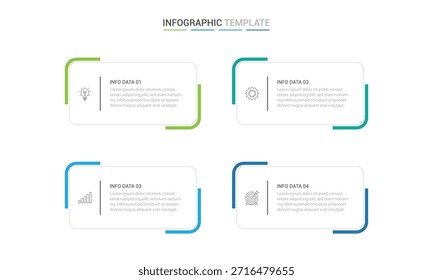 Vector Infographic design business template with icons and 4 options or steps. Can be used for process diagram, presentations, workflow layout, banner, flow chart, info graph