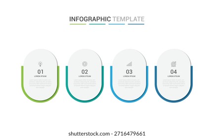 Vector Plantilla de negocios de diseño infográfico con iconos y 4 opciones o pasos. Puede ser utilizado para el diagrama de proceso, presentaciones, diseño de flujo de trabajo, Anuncio, diagrama de flujo, gráfico de información