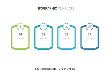 Vector Plantilla de negocios de diseño infográfico con iconos y 4 opciones o pasos. Puede ser utilizado para el diagrama de proceso, presentaciones, diseño de flujo de trabajo, Anuncio, diagrama de flujo, gráfico de información