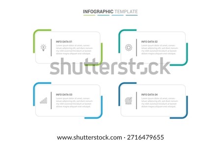 Vector Infographic design business template with icons and 4 options or steps. Can be used for process diagram, presentations, workflow layout, banner, flow chart, info graph