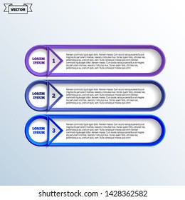 Vector infographic design with colorful circles. Business concept. 3 options, parts, steps. Can be used for graph, diagram, chart, workflow layout, number options, web