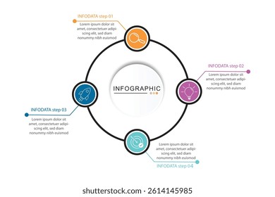 vector infographic design element template whit 4 option steps vector ilustration