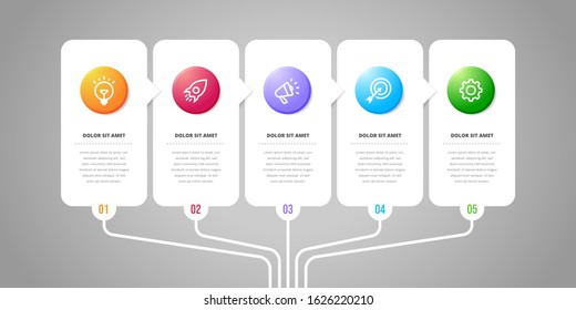 Vector infographic design elements. Option number workflow infographic design.