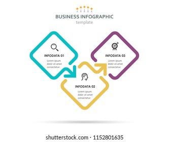 Vector Infographic design with icons and 3 options or steps. Infographics for business concept. Can be used for presentations banner, workflow layout, process diagram, flow chart, info graph