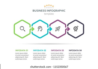 Vector Infographic design with icons and 4 options or steps. Infographics for business concept. Can be used for presentations banner, workflow layout, process diagram, flow chart, info graph