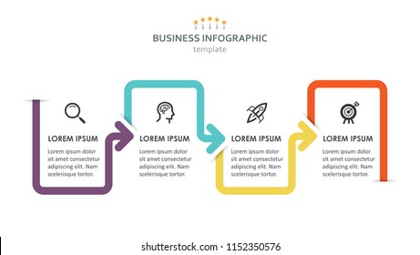 Vector Infographic design with icons and 4 options or steps. Infographics for business concept. Can be used for presentations banner, workflow layout, process diagram, flow chart, info graph