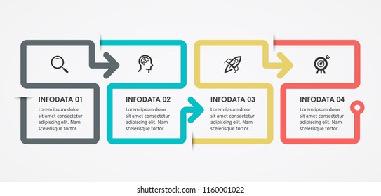 Vector Infographic design with icons and 4 options or steps. Infographics for business concept. Can be used for presentations banner, workflow layout, process diagram, flow chart, info graph
