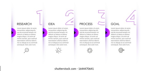 Vector Infographic design with icons and 4 options or steps. Infographics for business concept. Can be used for presentations banner, workflow layout, process diagram, flow chart, info graph