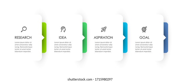 Vector Infographic design with icons and 4 options or steps. Infographics for business concept. Can be used for presentations banner, workflow layout, process diagram, flow chart, info graph