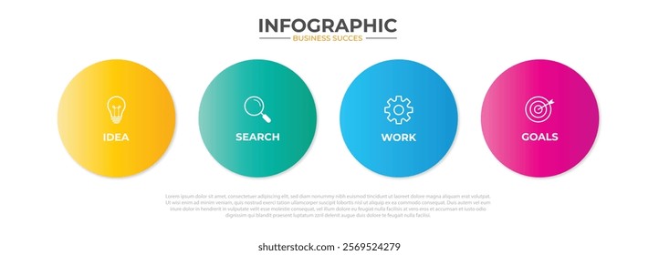 Vector Infographic design with icons and 4 options or steps. Infographics for business concept. Can be used for presentations banner, workflow layout, process diagram, flow chart, info graph