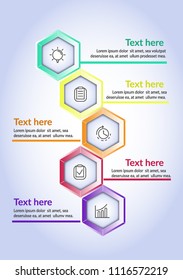 Vector Infographic design with icons and 5 options or steps. Infographics for business concept. It can be used for presentations banner, workflow layout, process diagram, flow chart, info graph.