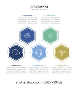Vector Infographic design with icons and 5 options or steps. process diagram, flow chart, info graph, Infographics for business concept, presentations banner, workflow layout. 