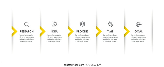 Vector Infographic design with icons and 5 options or steps. Infographics for business concept. Can be used for presentations banner, workflow layout, process diagram, flow chart, info graph