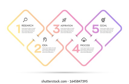 Vector Infographic design with icons and 5 options or steps. Infographics for business concept. Can be used for presentations banner, workflow layout, process diagram, flow chart, info graph