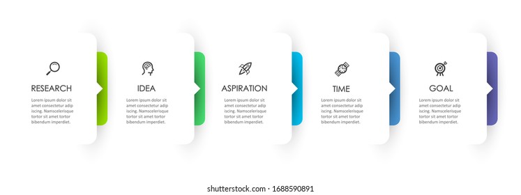 Vector Infographic design with icons and 5 options or steps. Infographics for business concept. Can be used for presentations banner, workflow layout, process diagram, flow chart, info graph