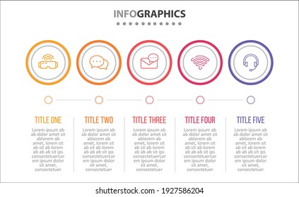 vector Infographic design with icons. 5 options or 5 steps. process diagram, flow chart, info graph, Infographics for business concept, presentations banner, workflow layout.