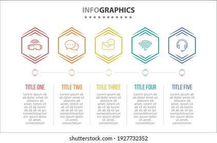 Vector Infographic design with icons. 5 options or 5 steps. process diagram, flow chart, info graph, Infographics for business concept, presentations banner, workflow layout.