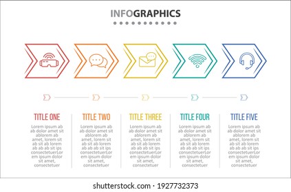 Diseño de vectores Infografía con iconos. 5 opciones o 5 pasos. diagrama de procesos, diagrama de flujo, gráfico de información, Infografías para el concepto de negocio, banner de presentaciones, diseño de flujo de trabajo.