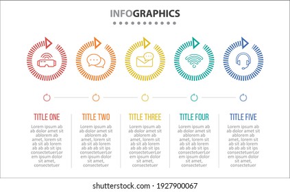 Vector Infographic design with icons. 5 options or 5 steps. process diagram, flow chart, info graph, Infographics for business concept, presentations banner, workflow layout.