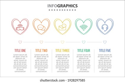 Vector Infographic design with icons. 5 options or 5 steps. process diagram, flow chart, info graph, Infographics for business concept, presentations banner, workflow layout.