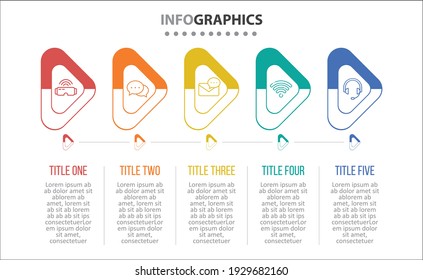 Vector Infographic design with icons. 5 options or 5 steps. process diagram, flow chart, info graph, Infographics for business concept, presentations banner, workflow layout.