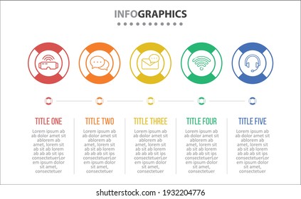 Vector Infographic design with icons. 5 options or 5 steps. process diagram, flow chart, info graph, Infographics for business concept, presentations banner, workflow layout.