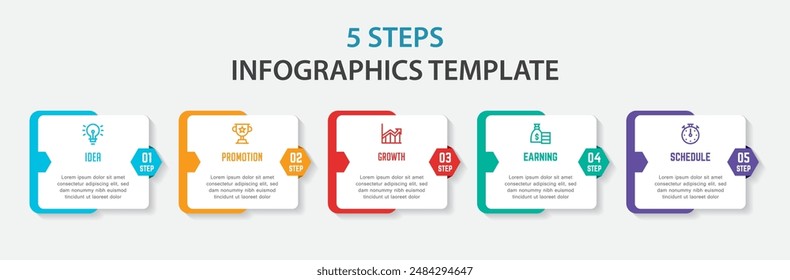 Vector Infographic design with icons and 5 options or steps. Infographics for business concept. Can be used for presentations banner, workflow layout, process diagram, flow chart, info graph