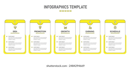 Vector Infographic design with icons and 5 options or steps. Infographics for business concept. Can be used for presentations banner, workflow layout, process diagram, flow chart, info graph