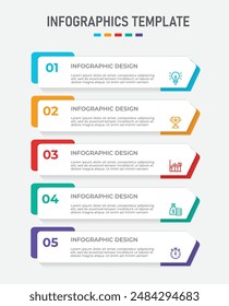 Vector Infographic design with icons and 5 options or steps. Infographics for business concept. Can be used for presentations banner, workflow layout, process diagram, flow chart, info graph