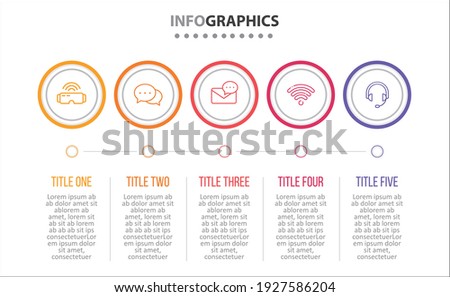 vector Infographic design with icons. 5 options or 5 steps. process diagram, flow chart, info graph, Infographics for business concept, presentations banner, workflow layout.