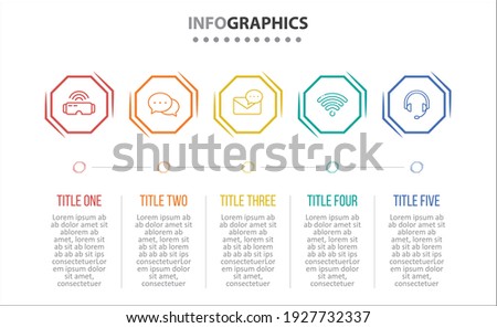 Vector Infographic design with icons. 5 options or 5 steps. process diagram, flow chart, info graph, Infographics for business concept, presentations banner, workflow layout.