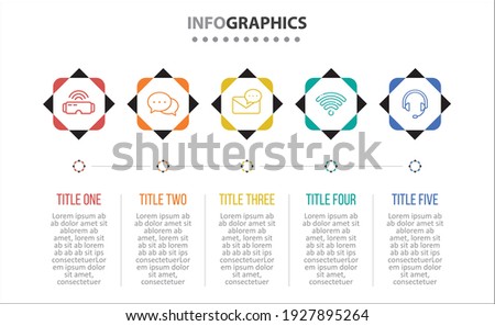 Vector Infographic design with icons. 5 options or 5 steps. process diagram, flow chart, info graph, Infographics for business concept, presentations banner, workflow layout.