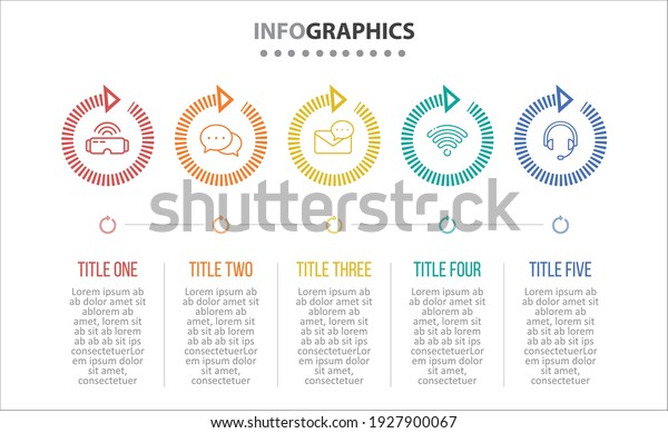 Vector Infographic
design with icons. 5 options or 5 steps. process diagram, flow
chart, info graph, Infographics for business concept, presentations
banner, workflow
layout.