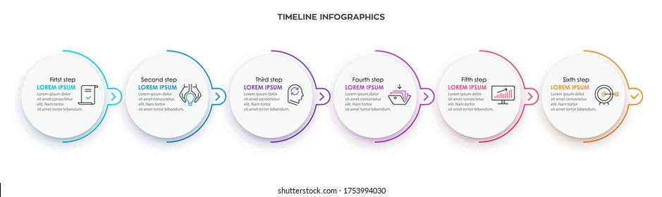 Vector Infographic design with icons and 6 options or steps. Infographics for business concept.
