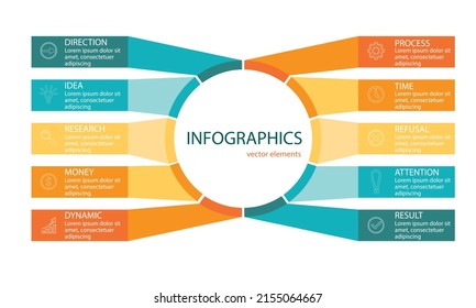 Diseño de vectores Infografía con iconos. diagrama de procesos, diagrama de flujo, gráfico de información, Infografías para el concepto de negocio, banner de presentaciones, diseño de flujo de trabajo.